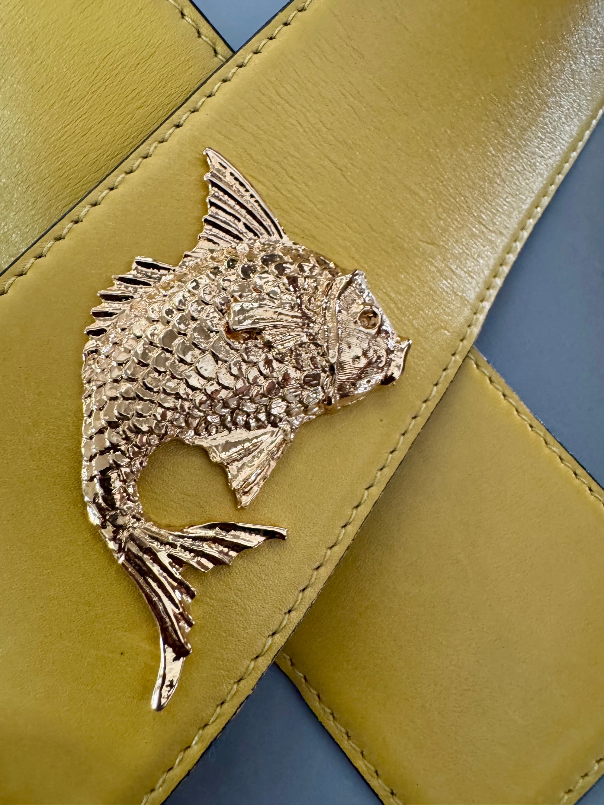 80s Escada Yellow Leather Sea Creature Belt