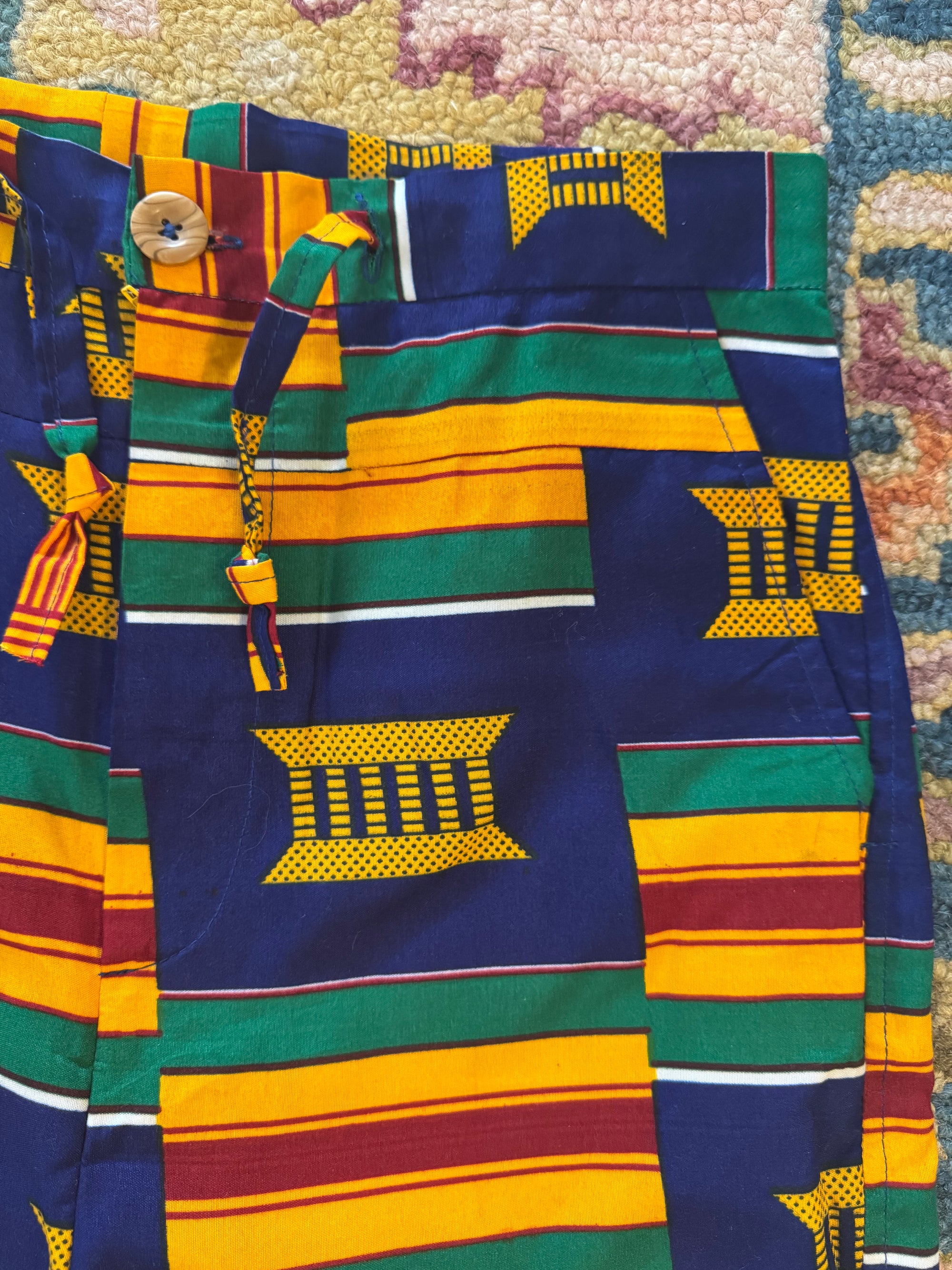 Ankara African Kente Cloth Colorful Slim Pants