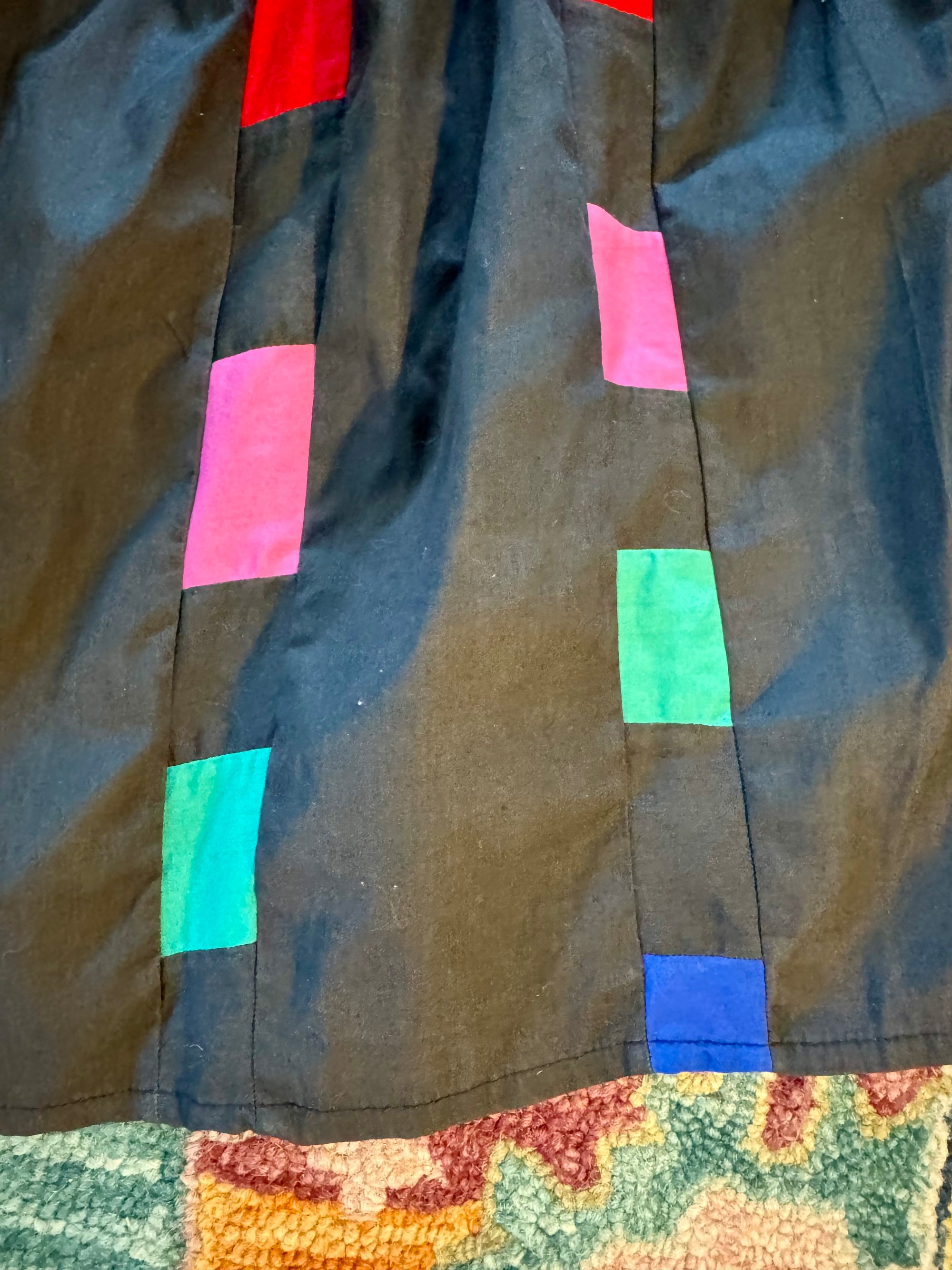 80s Pegaso Quilted Patchwork Full Sweep Skirt