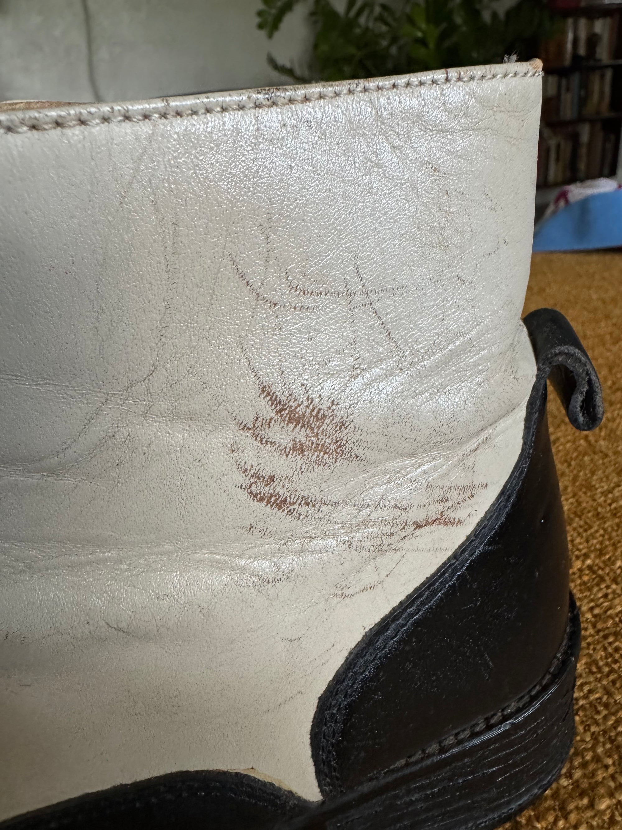 Vtg Jolie Paris Two-Tone Leather Boots