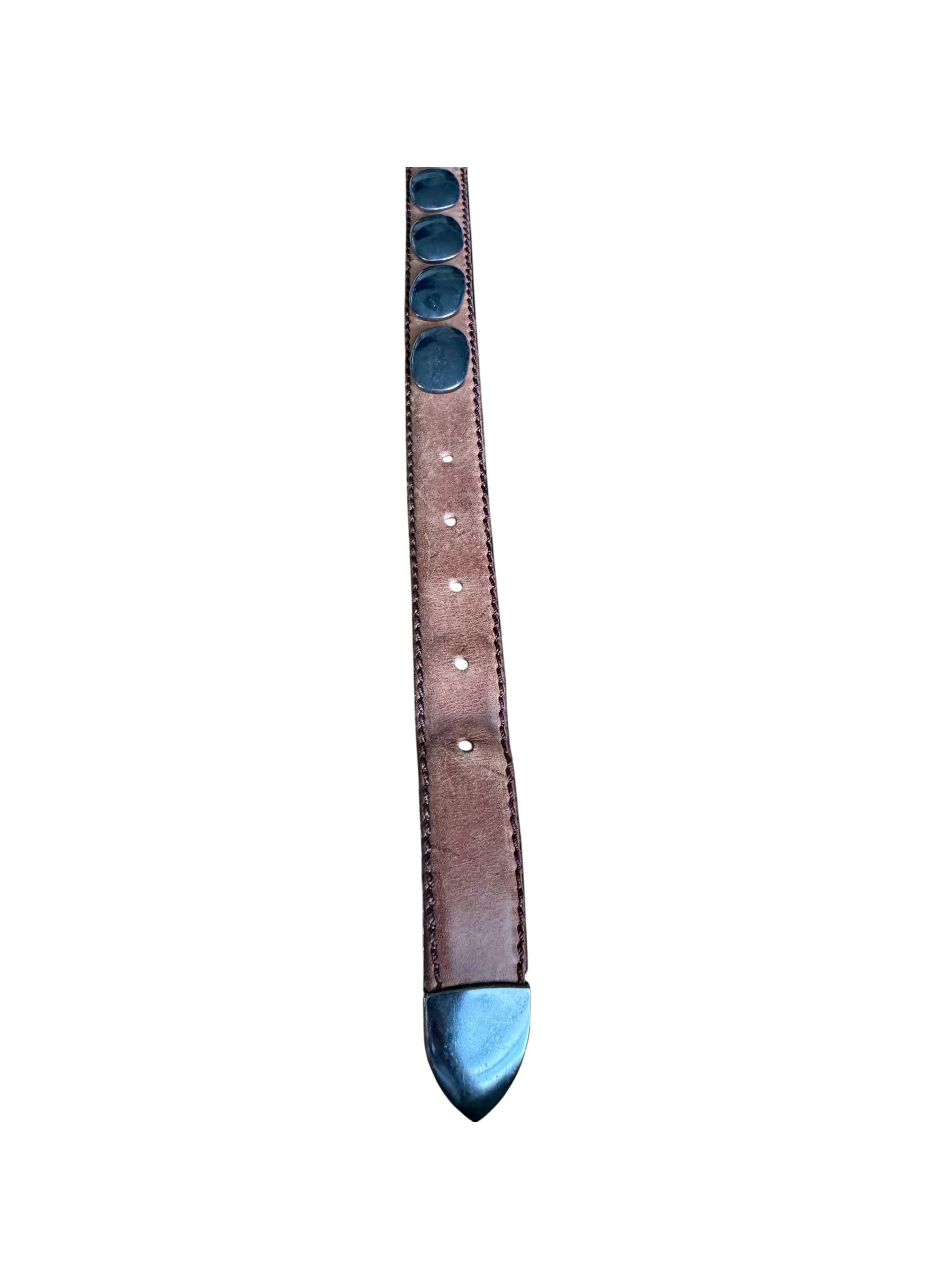 80s Billy Brown Leather Concho Belt Western Belt
