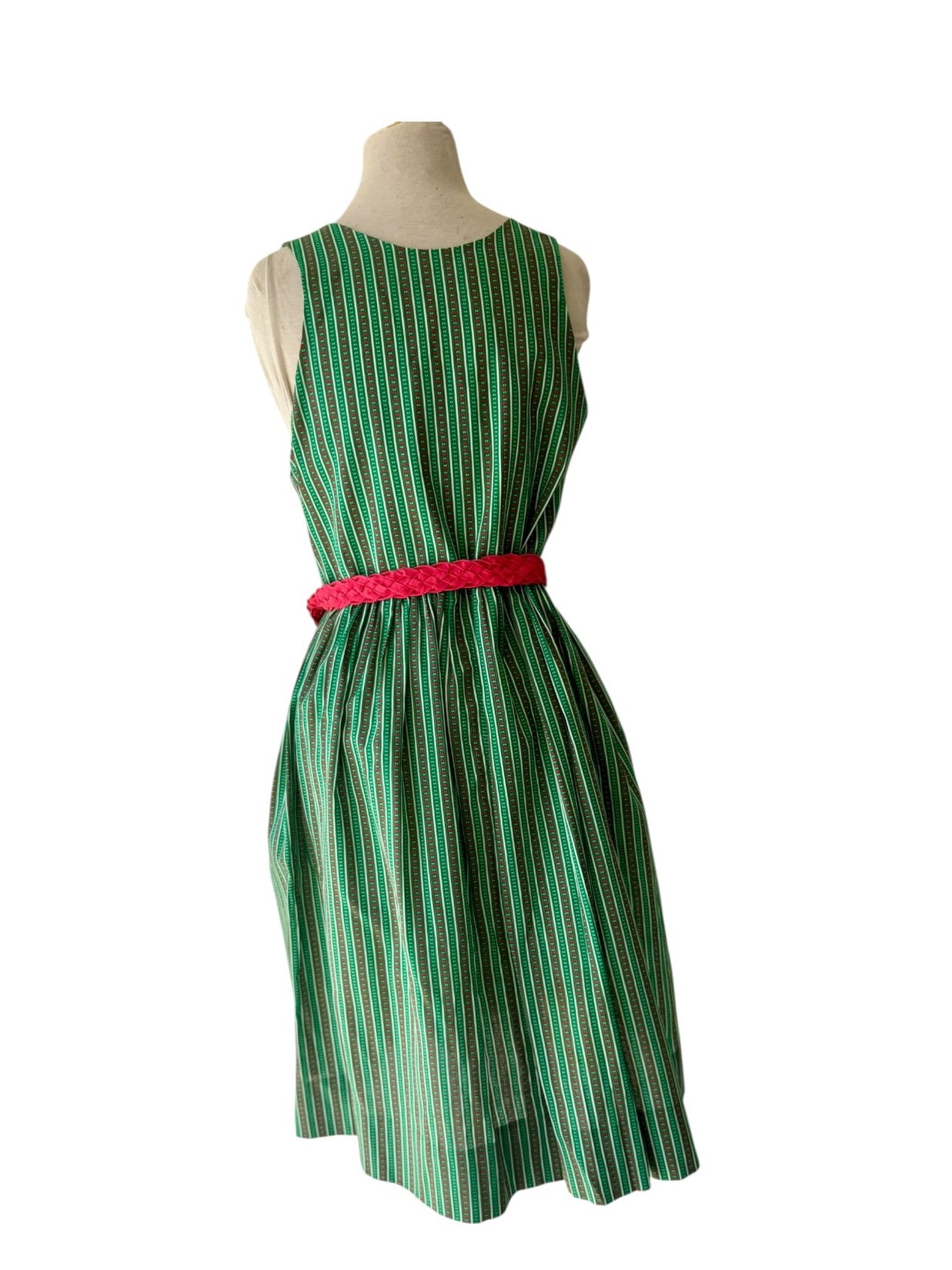 80s Hearts Watermelon Green Stripe Jumper Dress