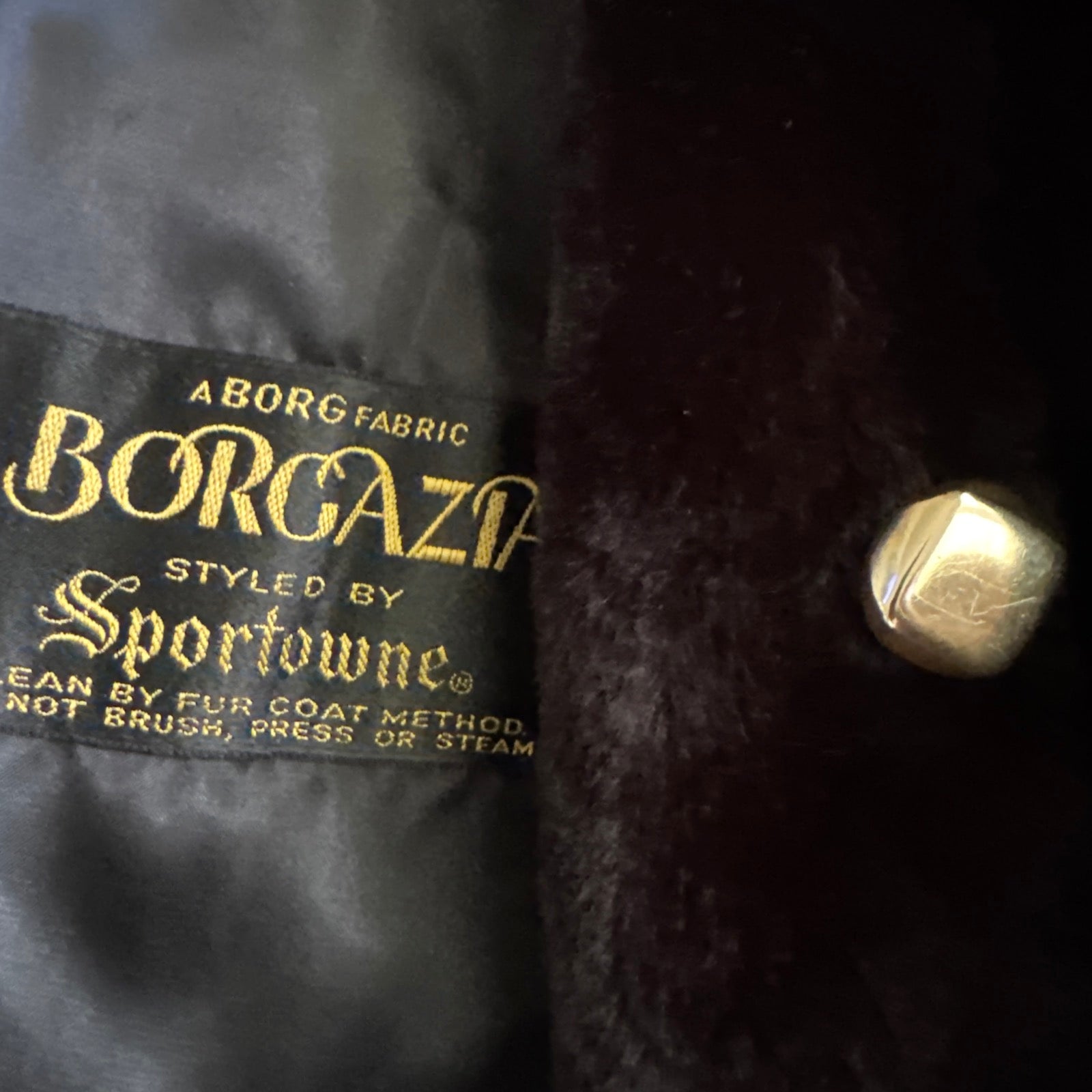 60s Borgazia Black Faux Fur Borgaza Coat Classic Mod 70s