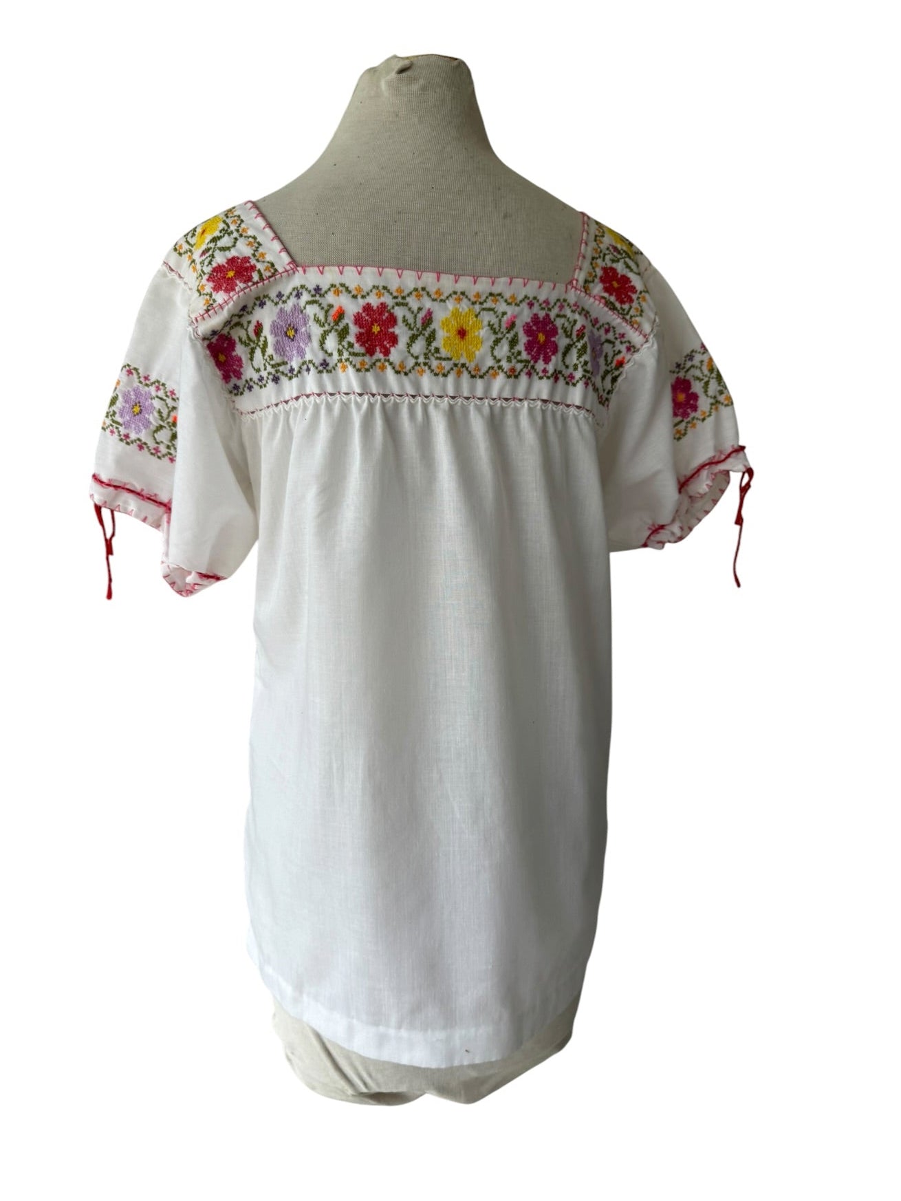 70s Mexican Oaxacan Embroidered Floral Puebla Top