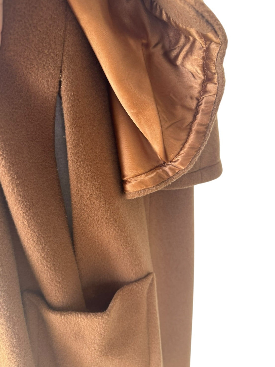 60s Camel Hair Wool Blend Cape Coat