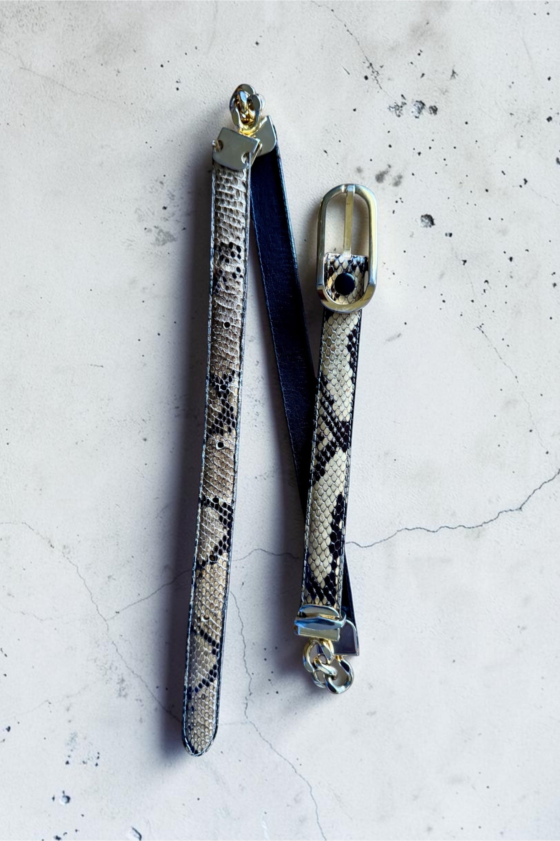 90s Aldemaro da Fiesole Snakeskin Thin Strap Belt