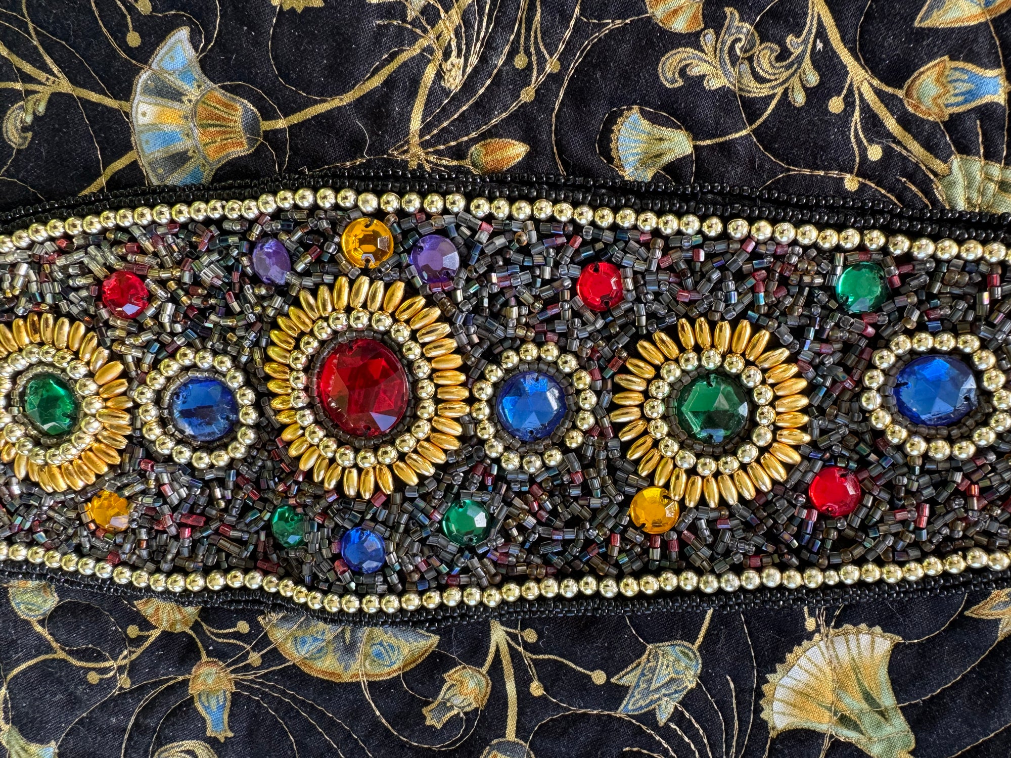 80s Magid Beaded Silk Belt Cummerbund