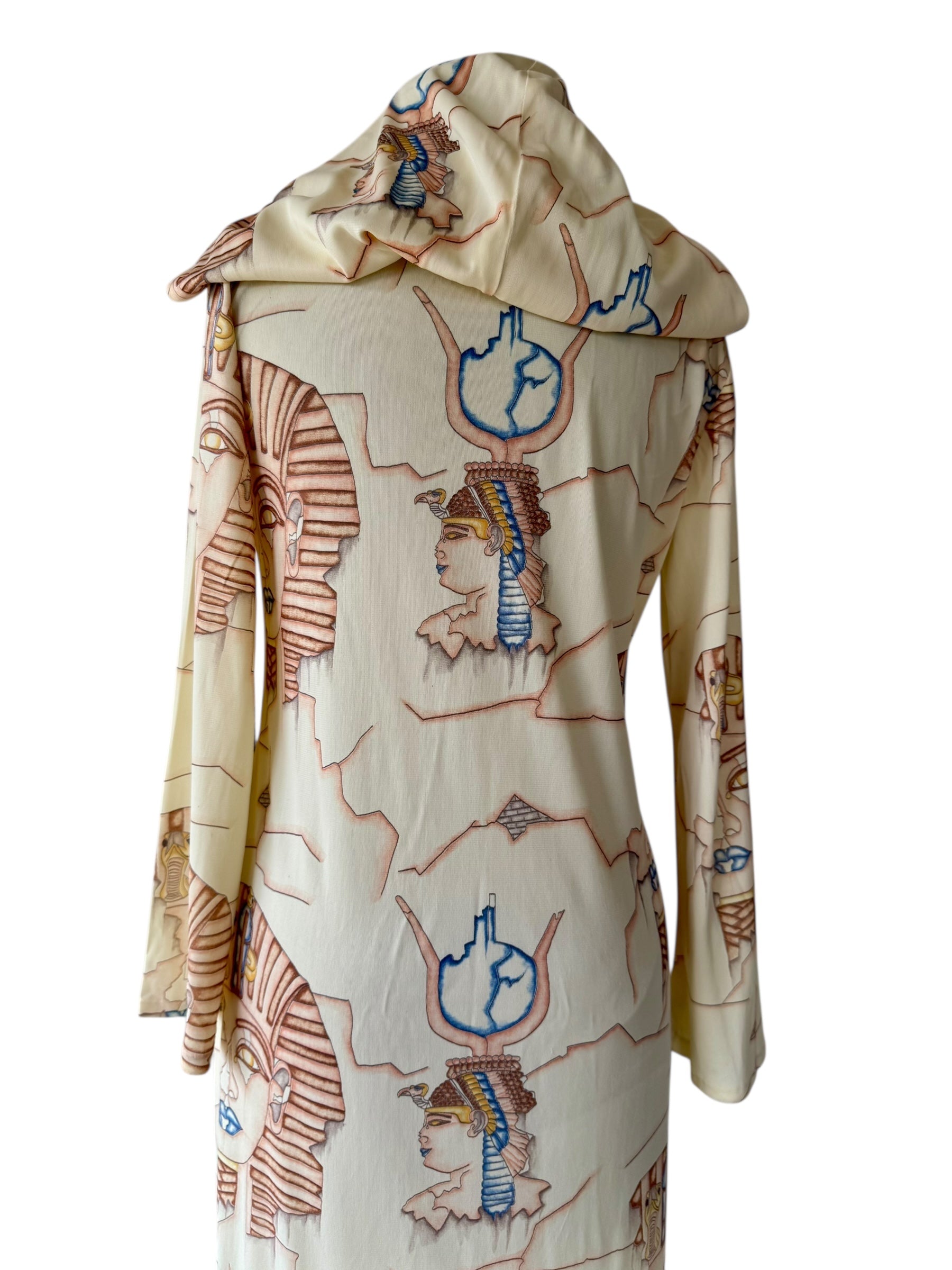 70s Egyptian print Kaftan Lounge Dress