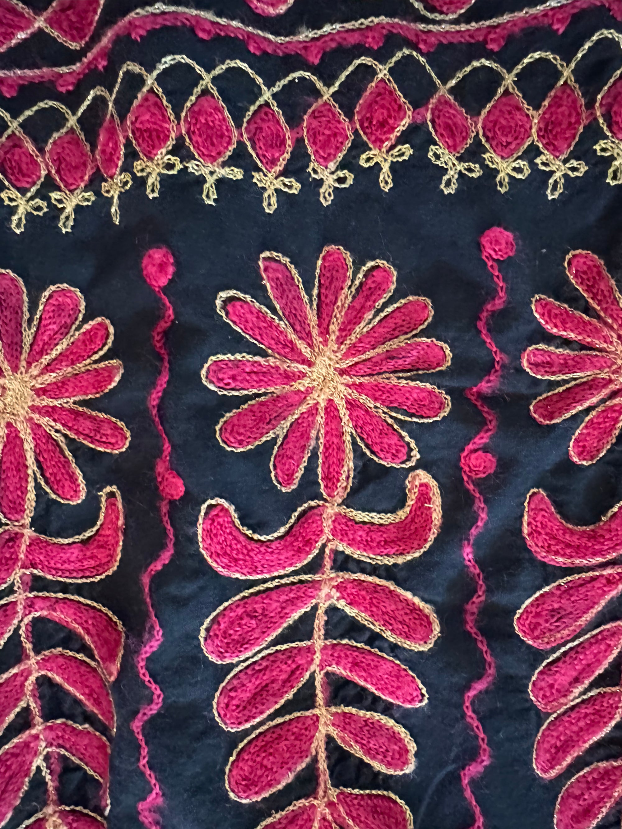 Upcycled Red Gold Embroidered Banjara Skirt