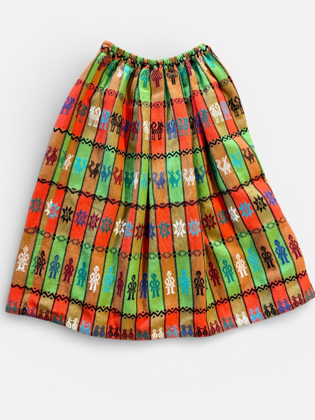 70s Guatamalan Embroidered Pleated Skirt