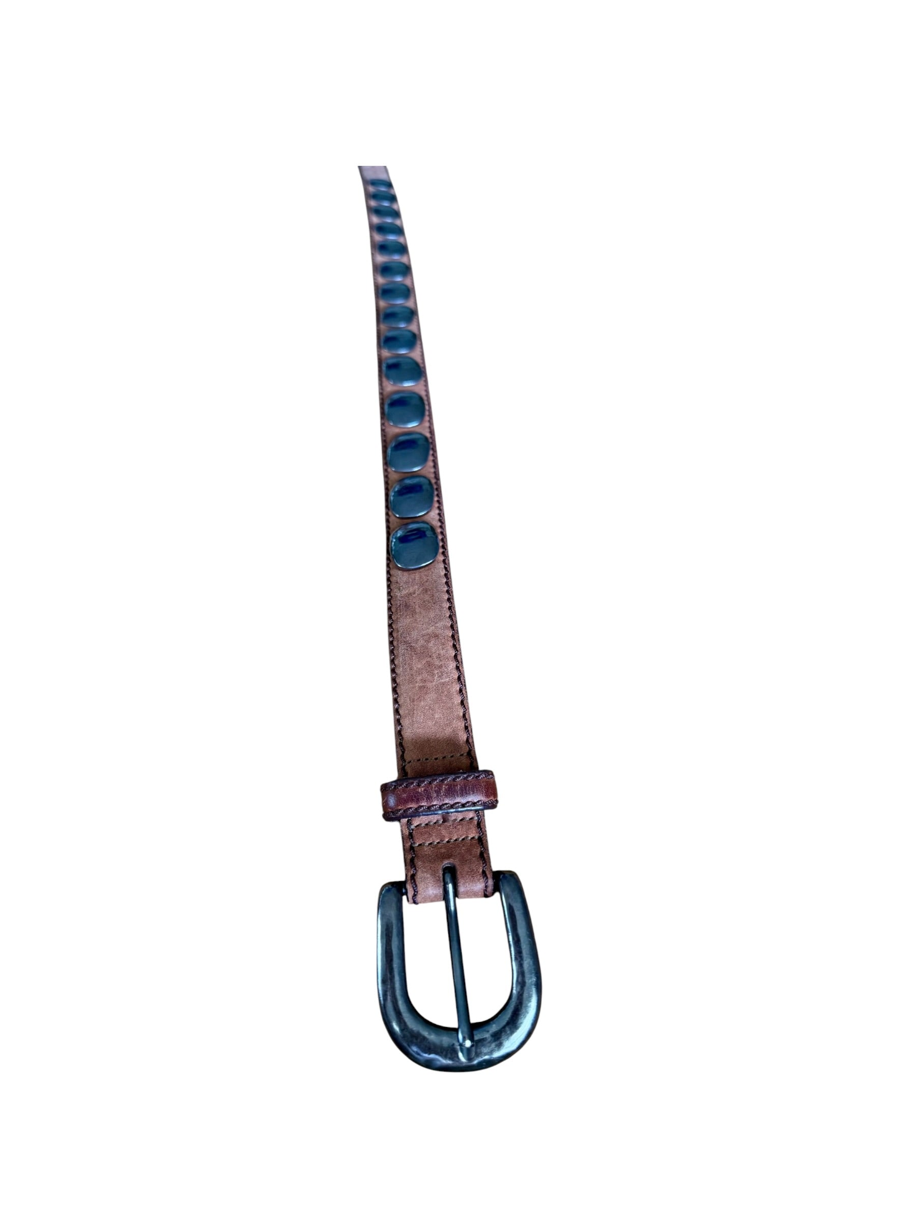 80s Billy Brown Leather Concho Belt Western Belt