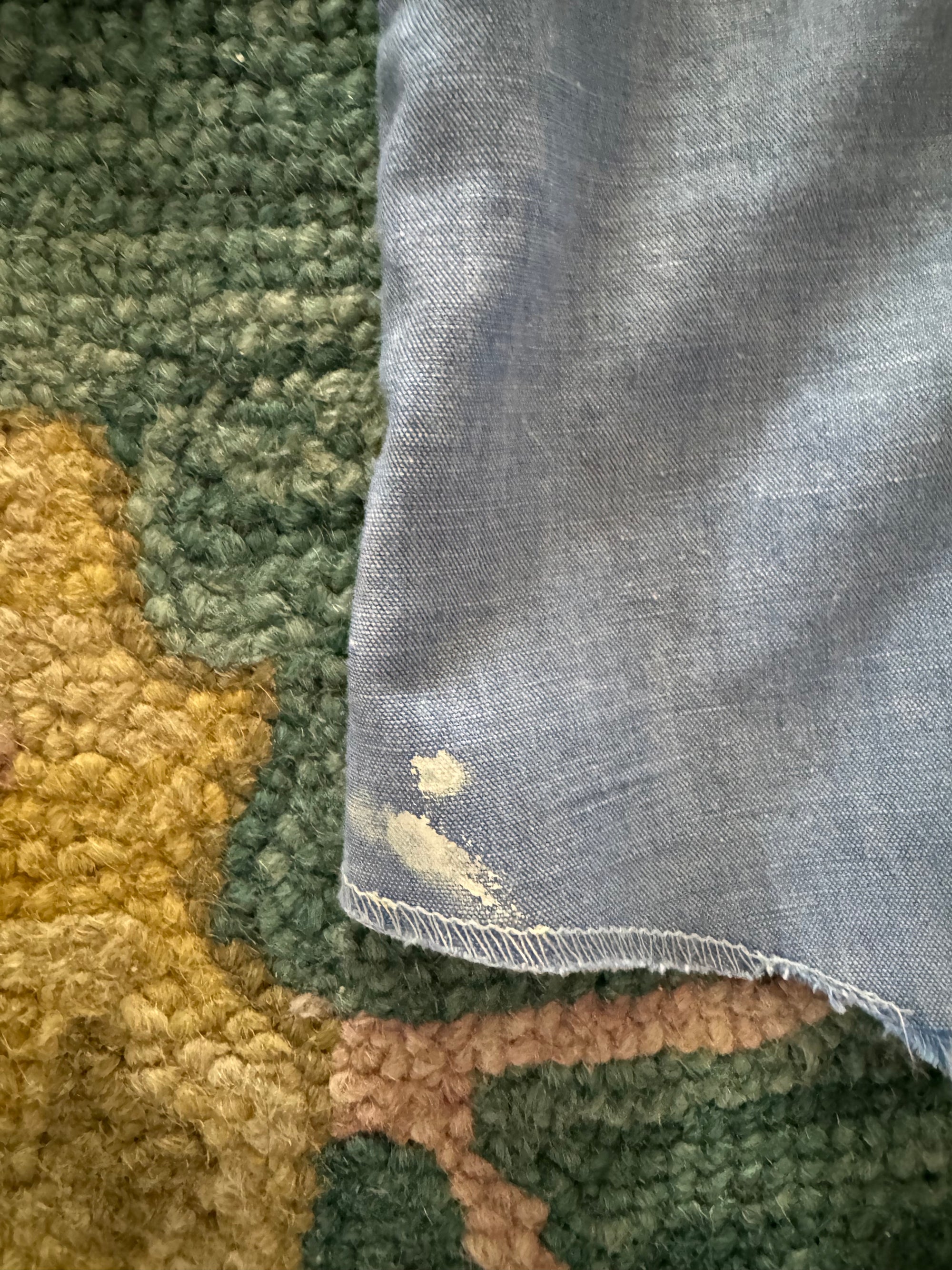 70s Sears Embroidered Chambray Pearl Snap Shirt