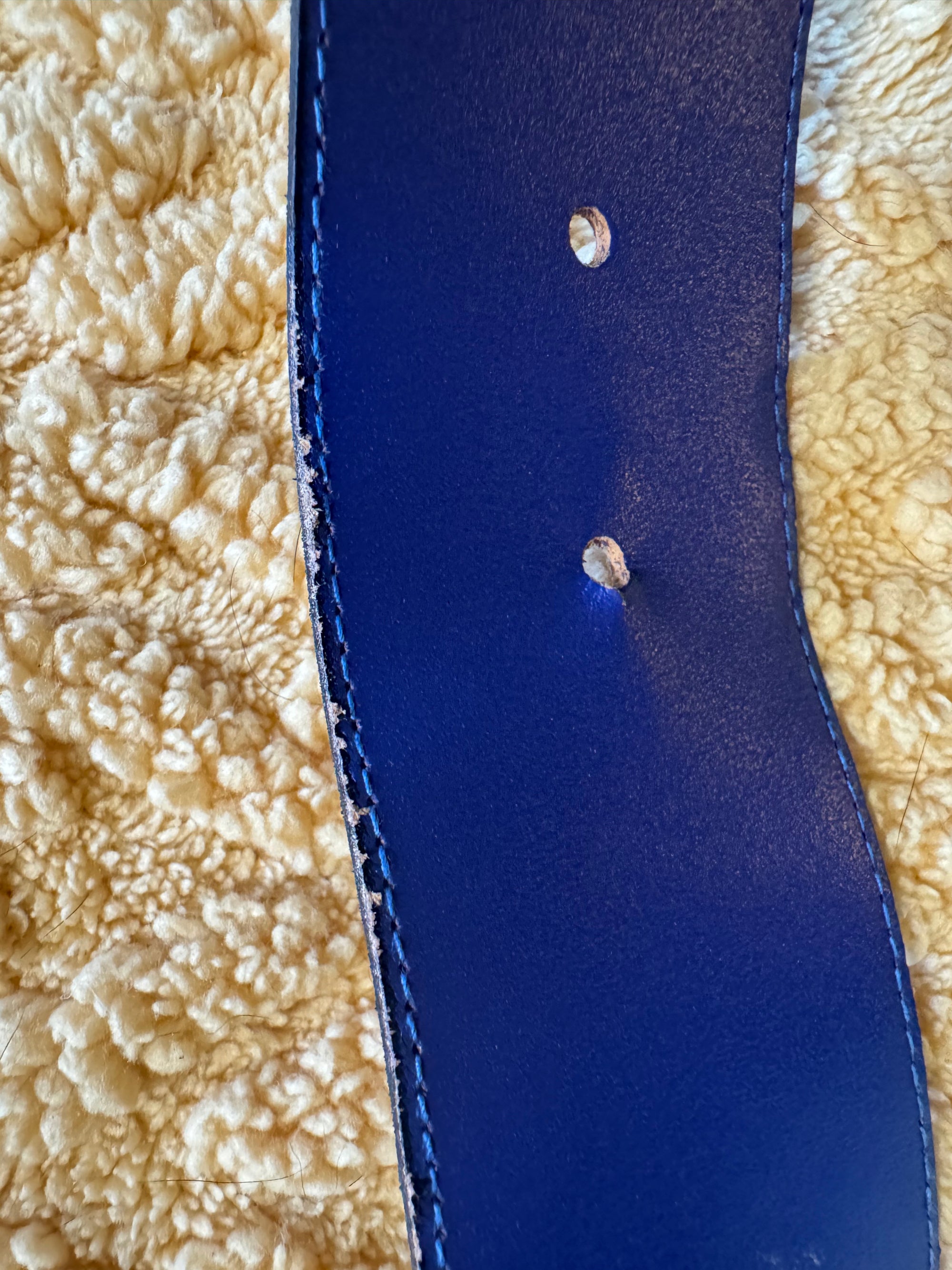 80s Periwinkle Leather Jeweled Statement Belt