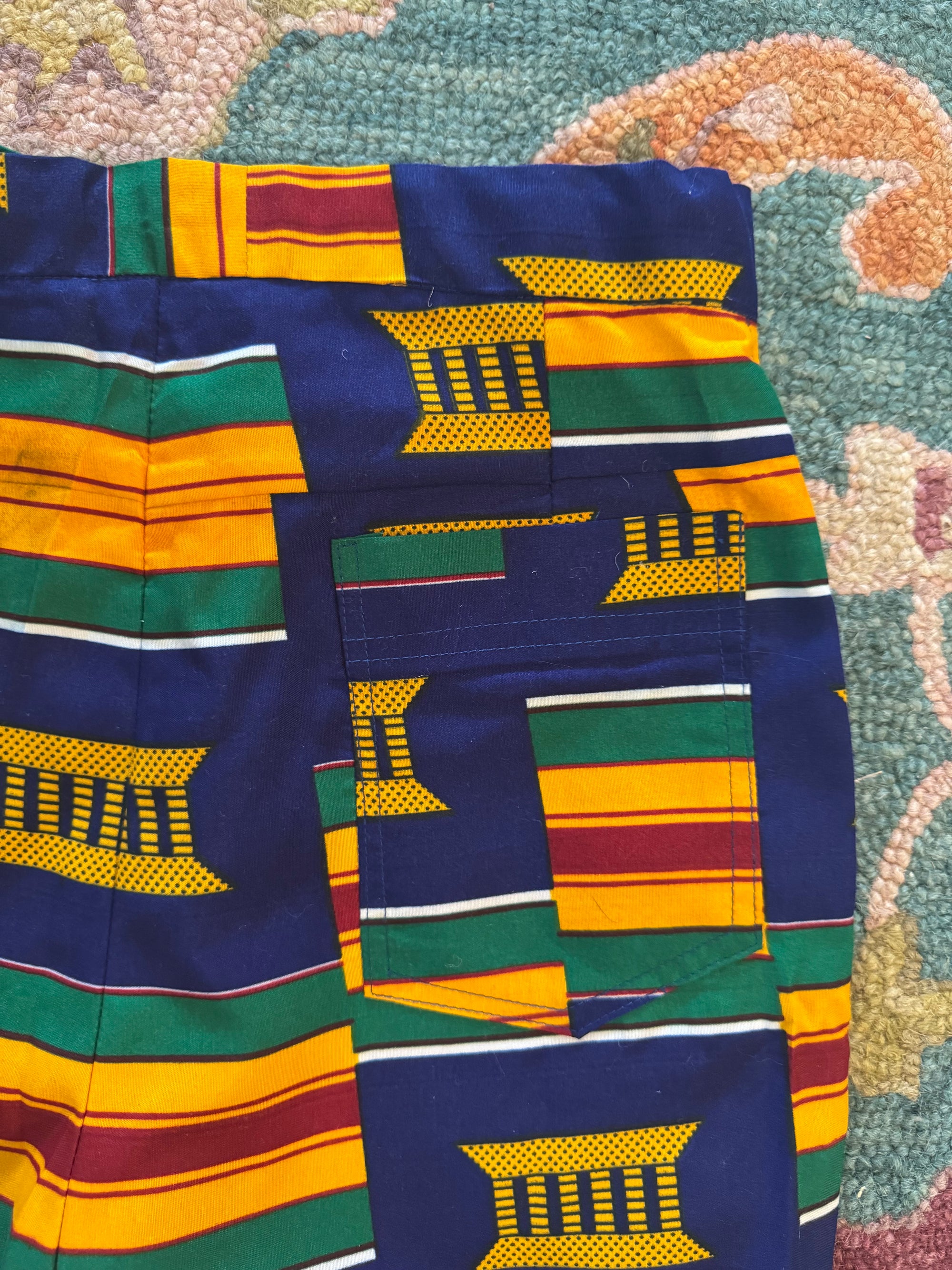 Ankara African Kente Cloth Colorful Slim Pants
