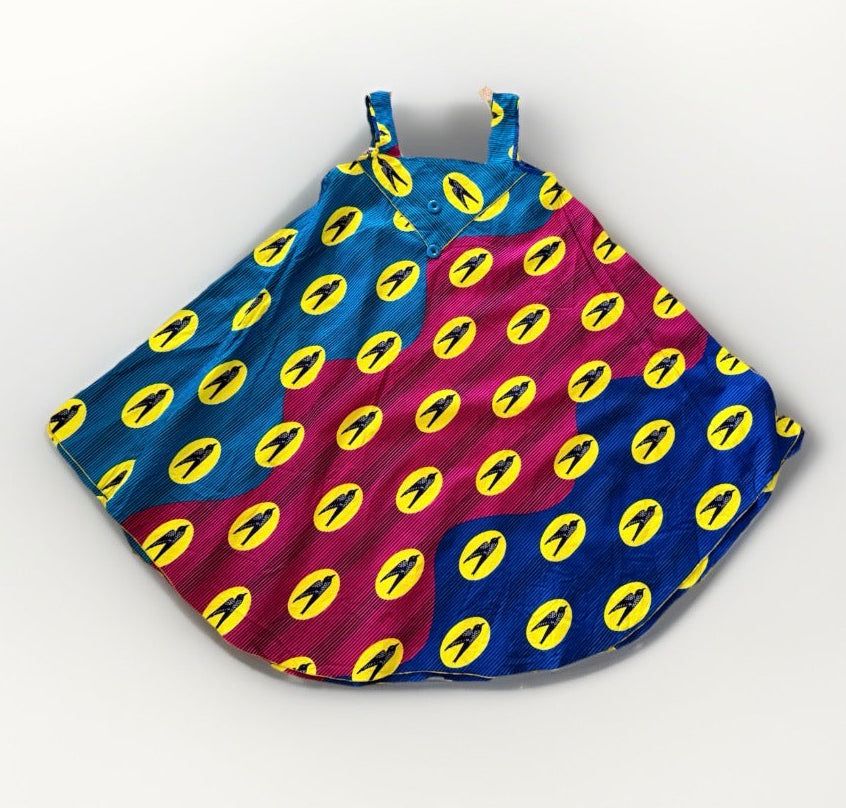 Ankara African Colorful Bird Print Tent Dress
