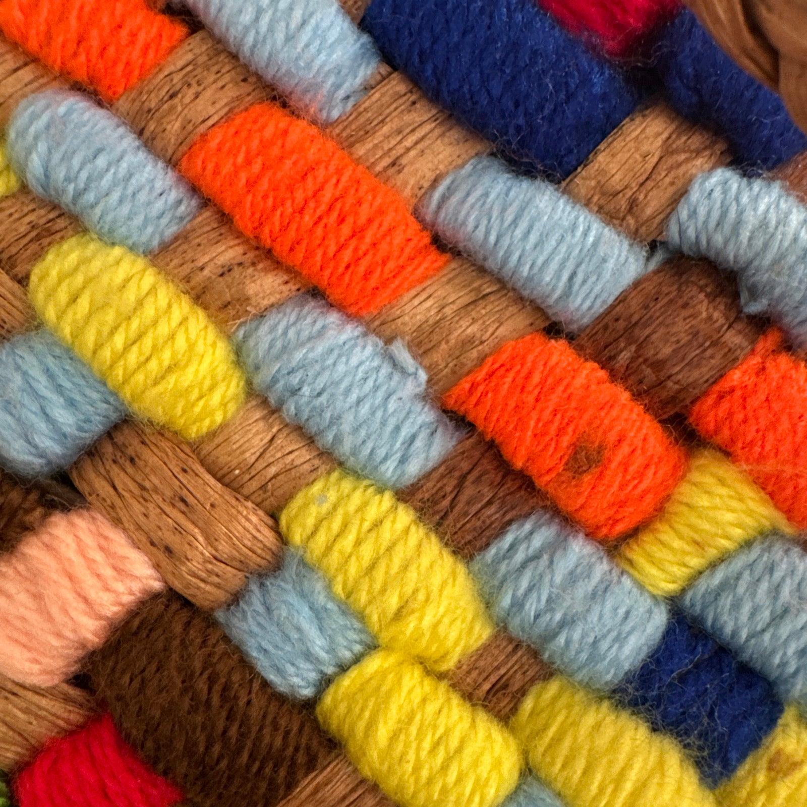 70s Chindi Colorful Jute Beach Tote