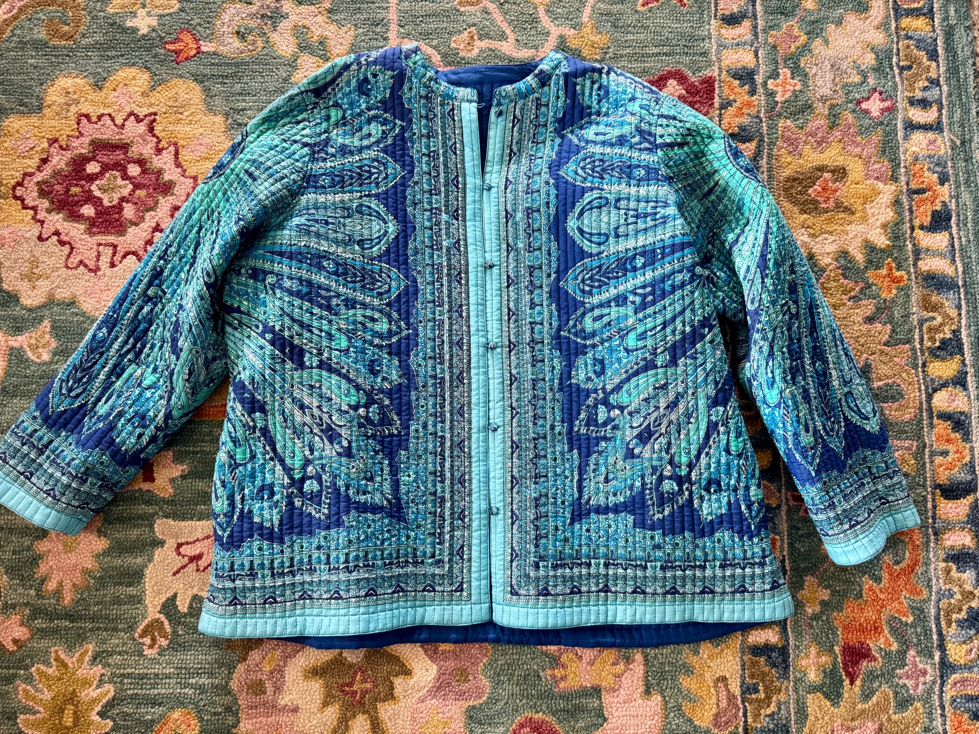 Kantha Quilted Jacket Reversible Handmade Paisley