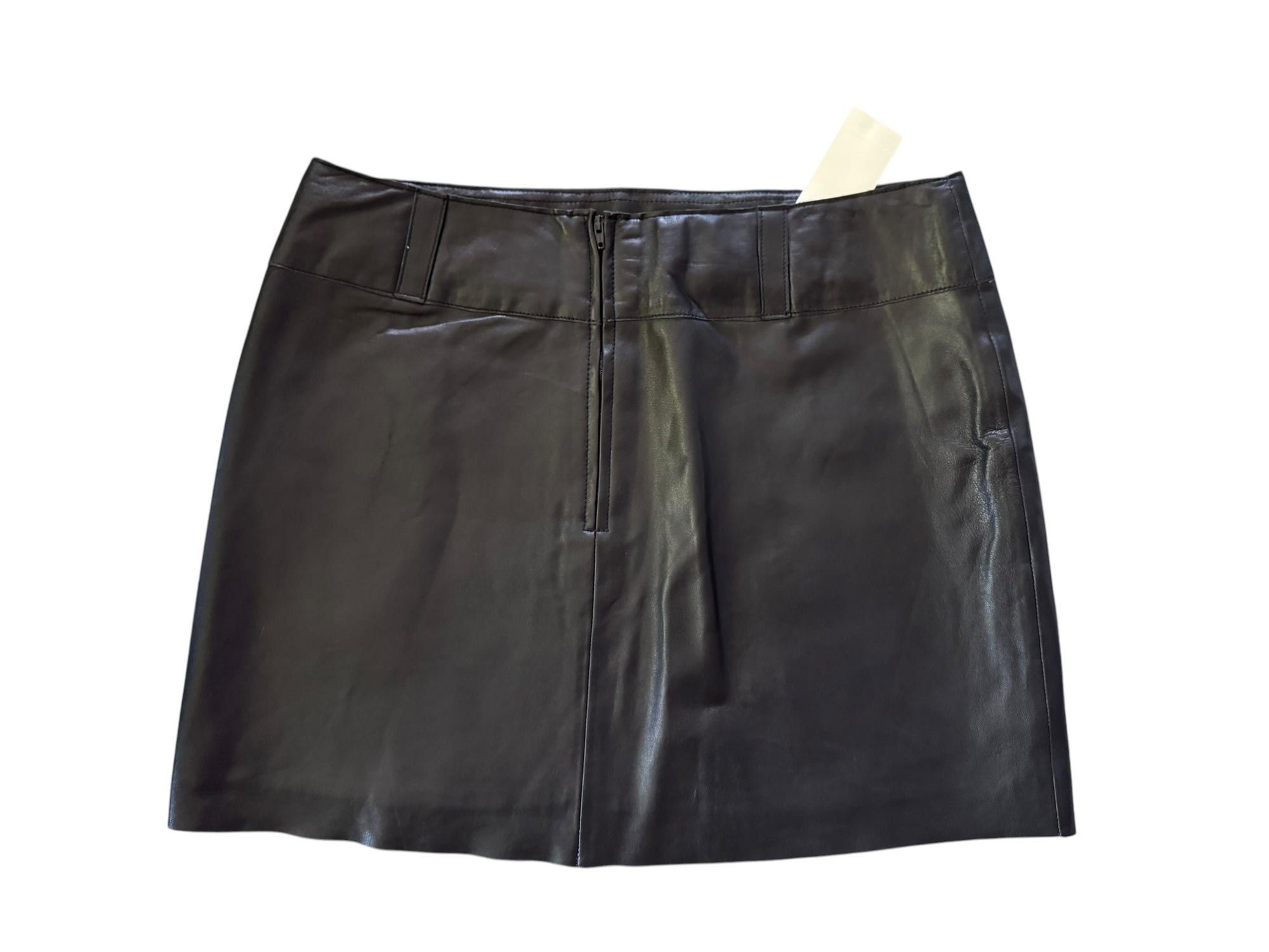 90s Margaret Godfrey Black 100% Leather Mini Skirt