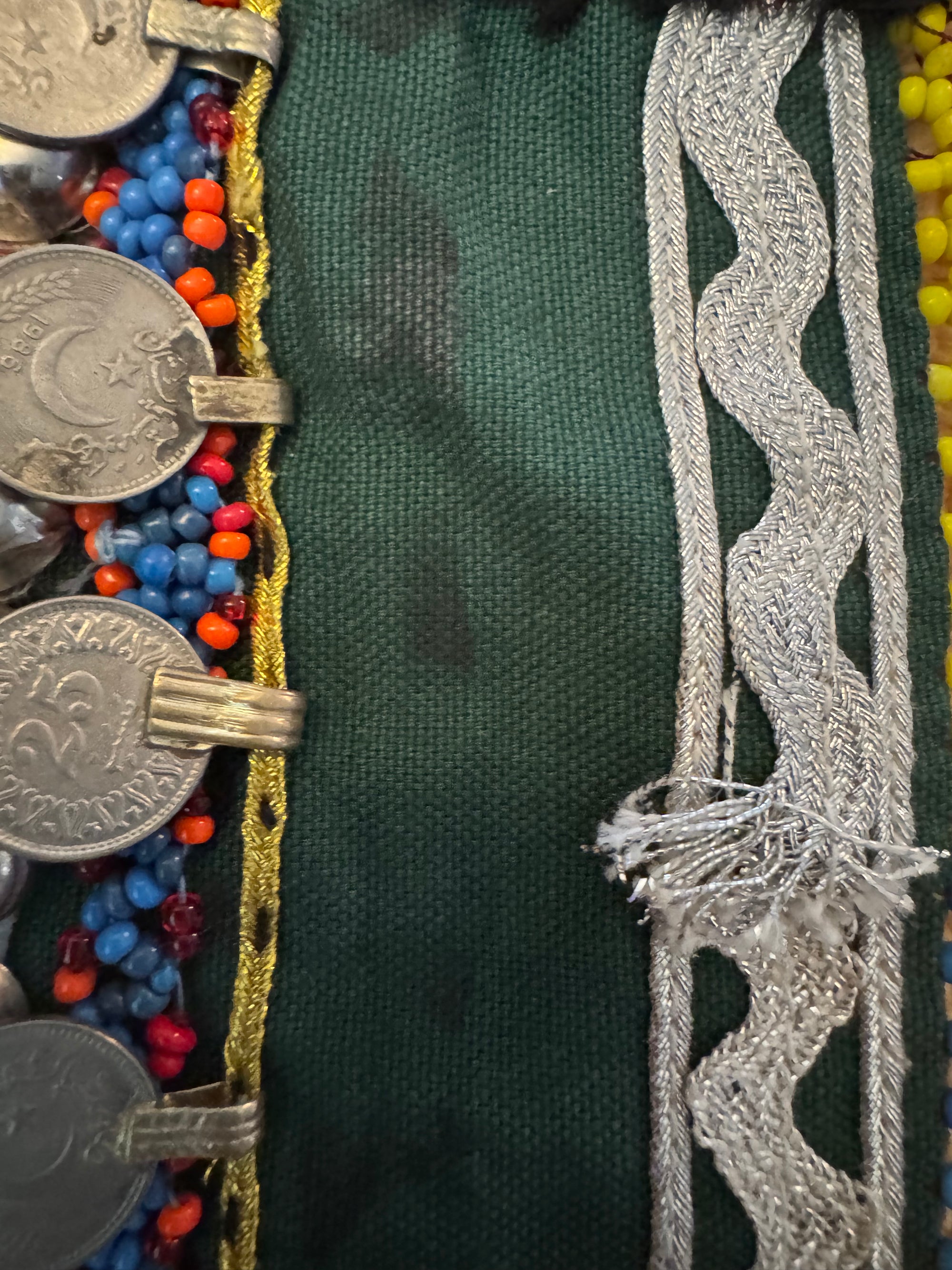 90s Afghan Kuchi Tribal Belt Coin Beaded Waist Sash