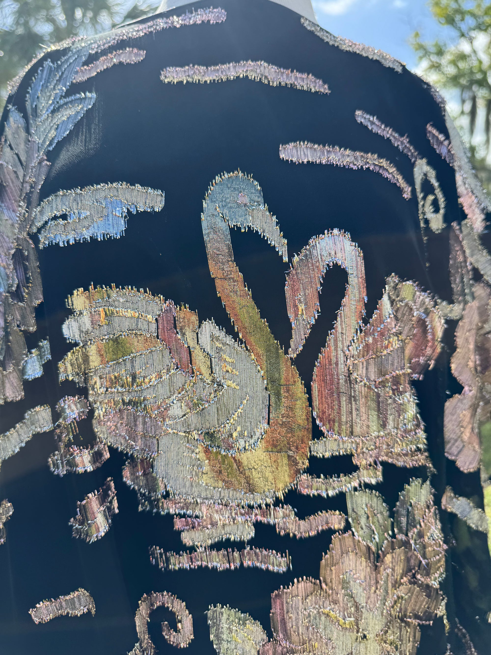 70s David Brown Swan Metallic Kaftan Maxi Dress