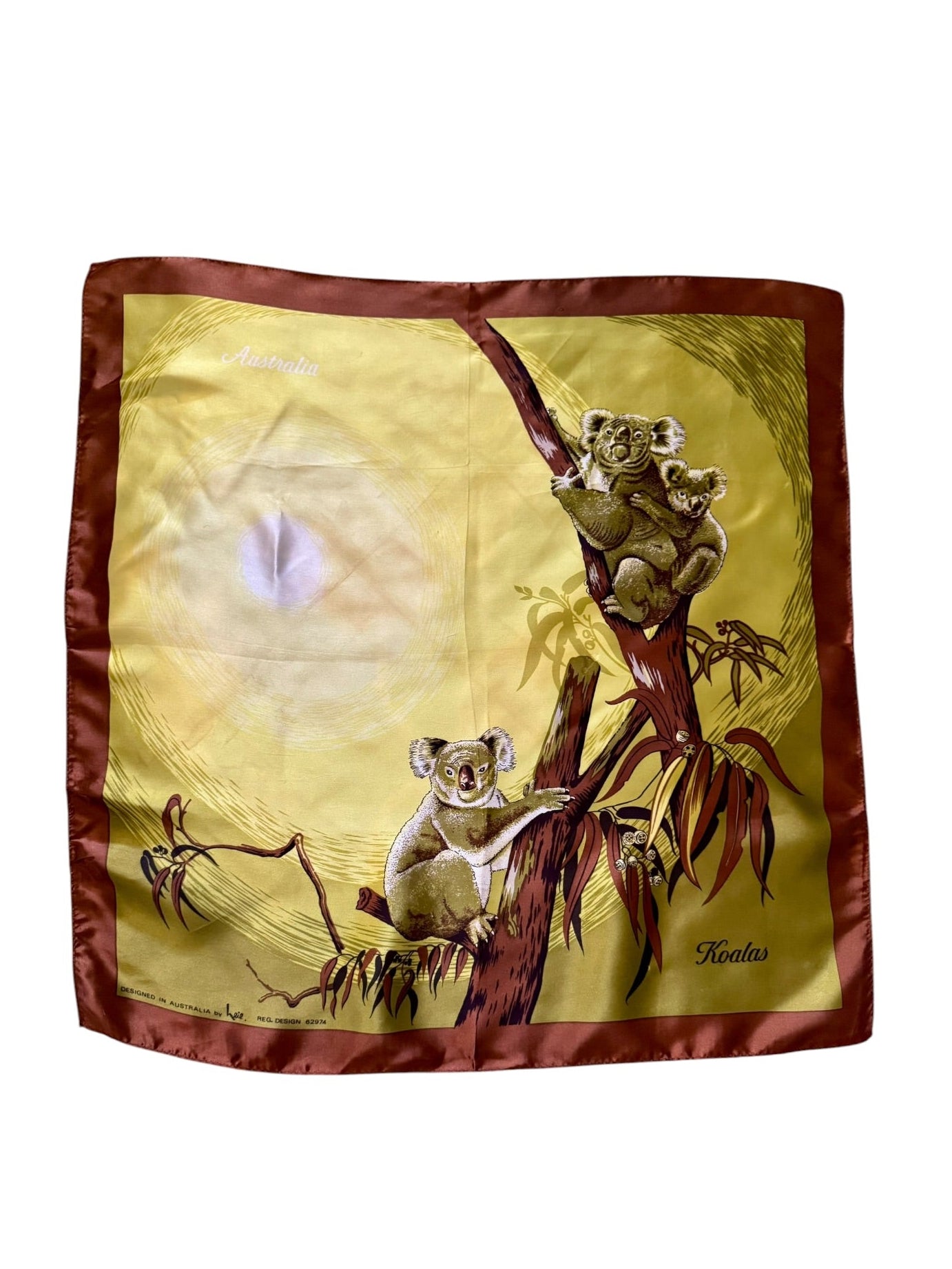 90s HEIL Koala Australia Sunset Souvenir Scarf