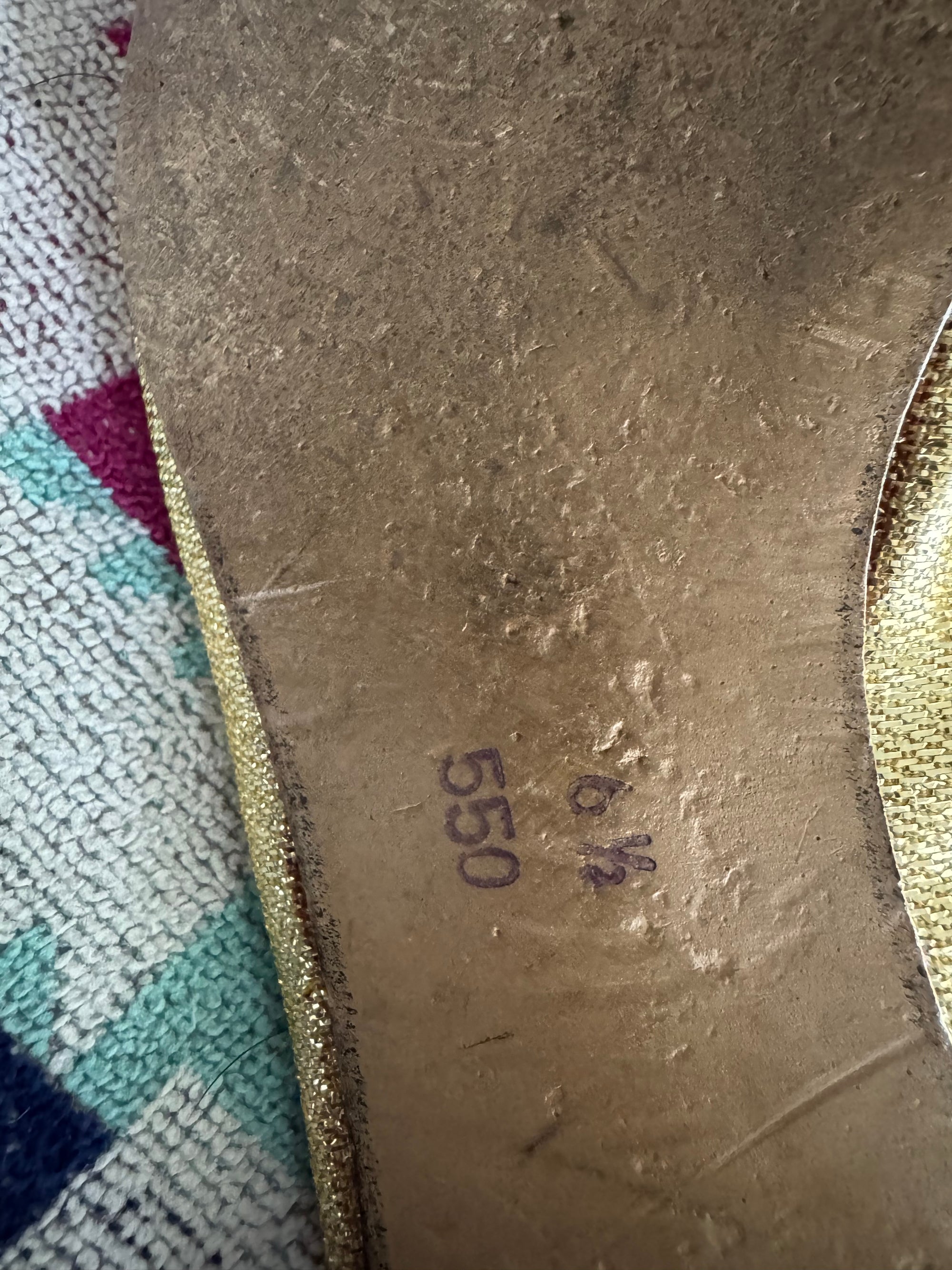 60s Gold Lamé Lurex Stretch Ballet Flats