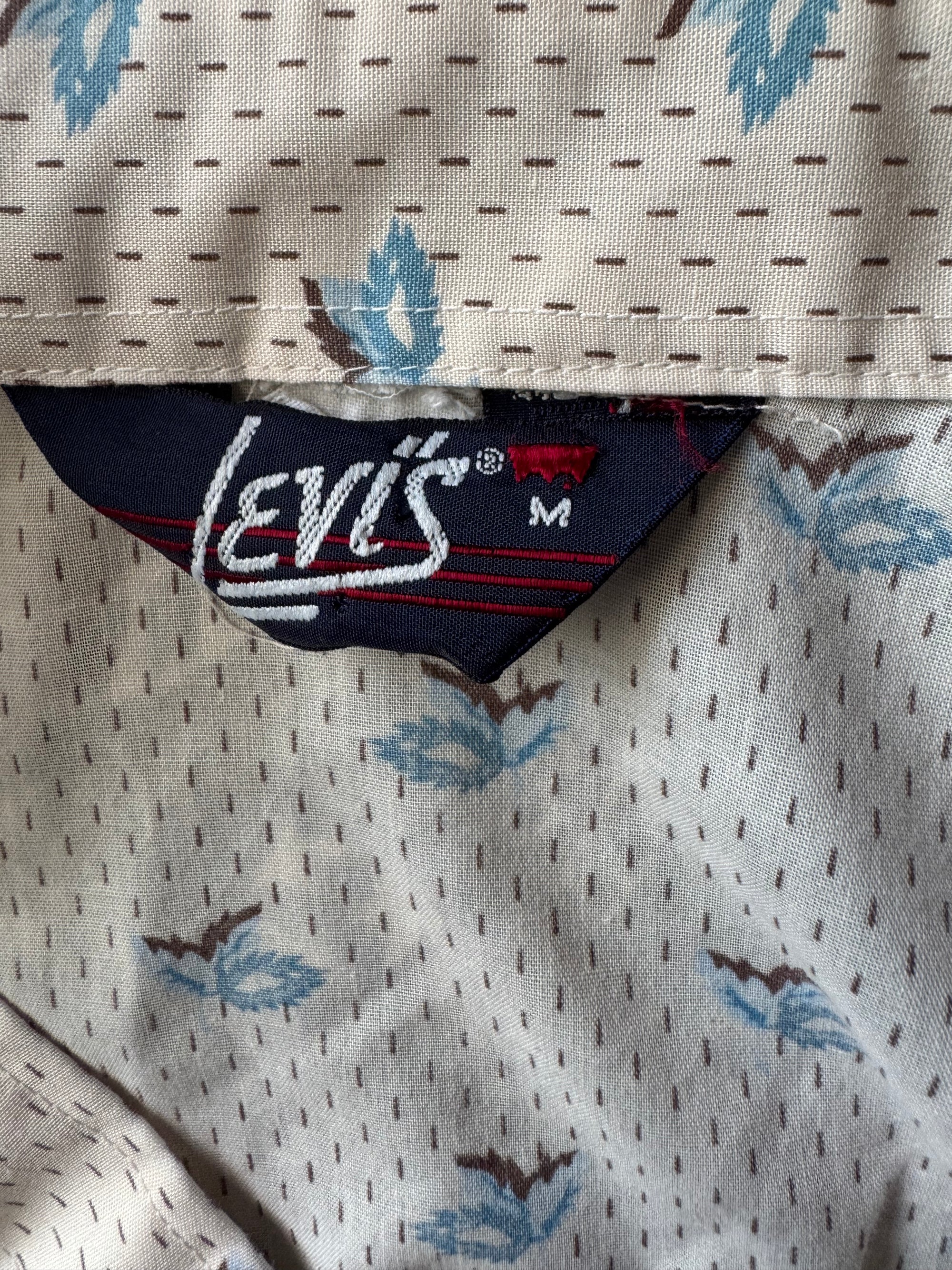 80s Levis Leaf Print Pearl Snap Western Shirt
